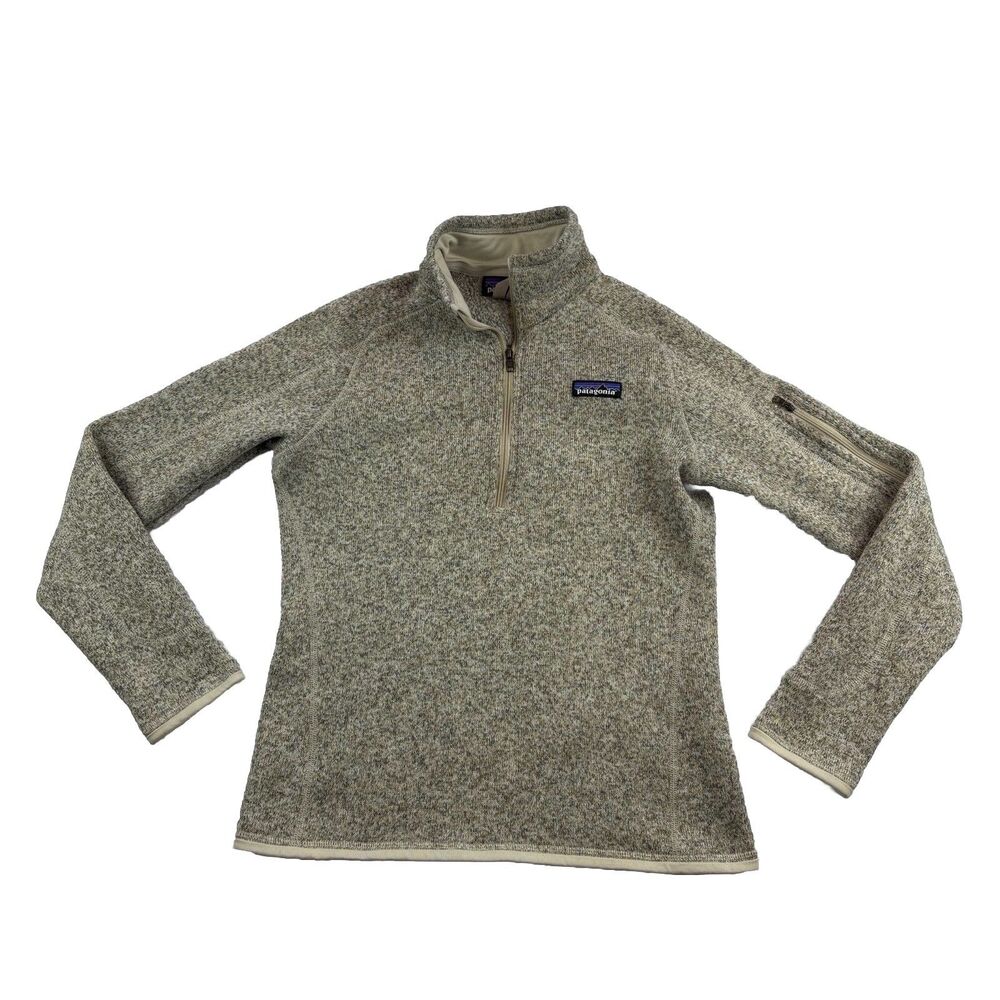 Patagonia Better Sweater 1/4 Zip Fleece Womens Small Pelican Beige